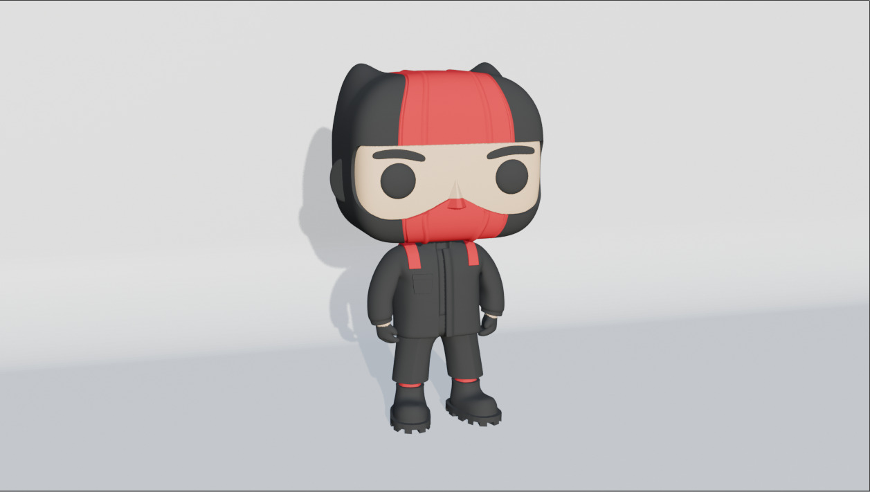 Render 3D de la figura de Clancy